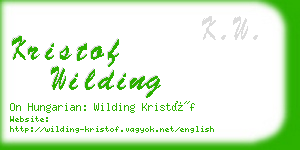 kristof wilding business card